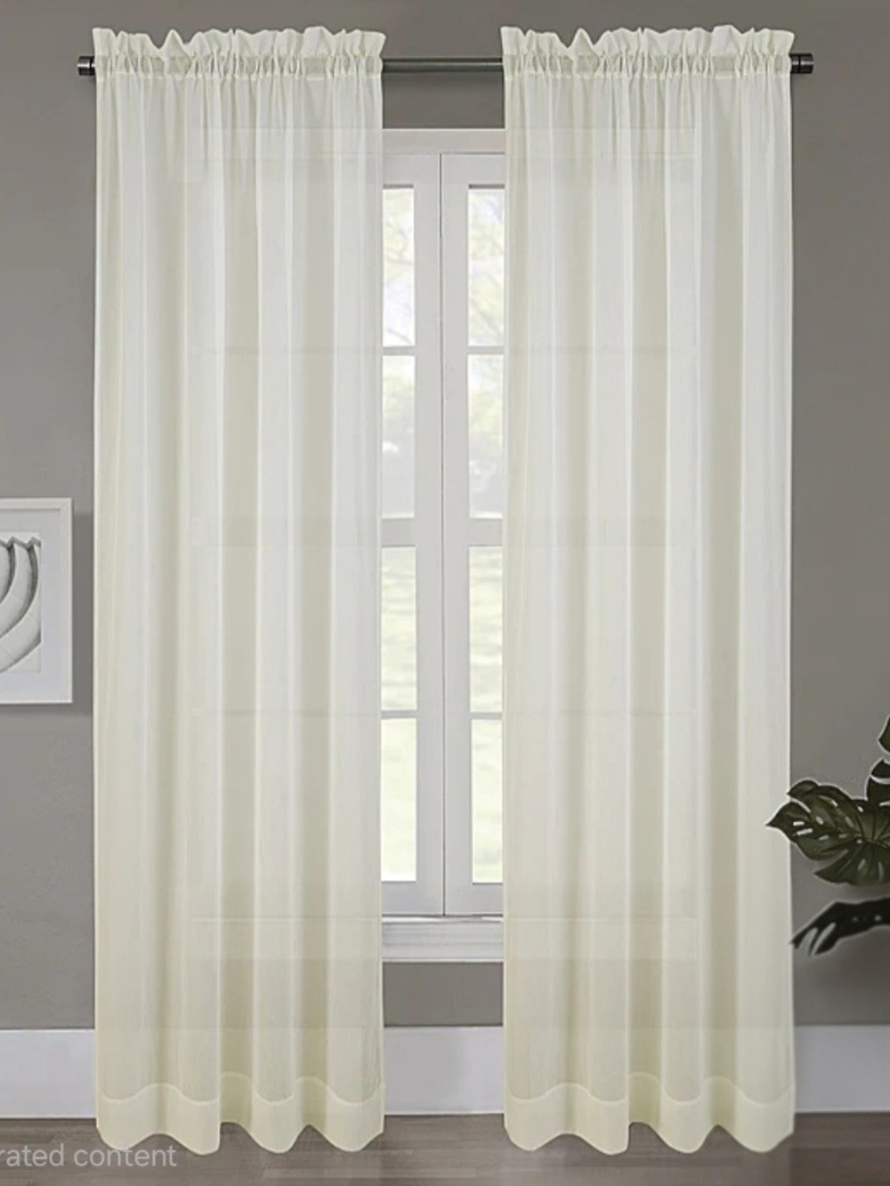 Regal Home Crushed Voile Solid Rod Pocket Sheer Single Curtain Panel